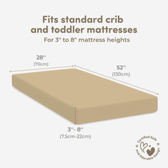 Sweety Fox pecan and cream sheets in a gender-neutral nursery setup
