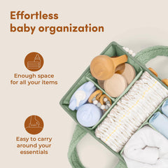 Sweety Fox Sherpa nursery basket in green with soft touch.