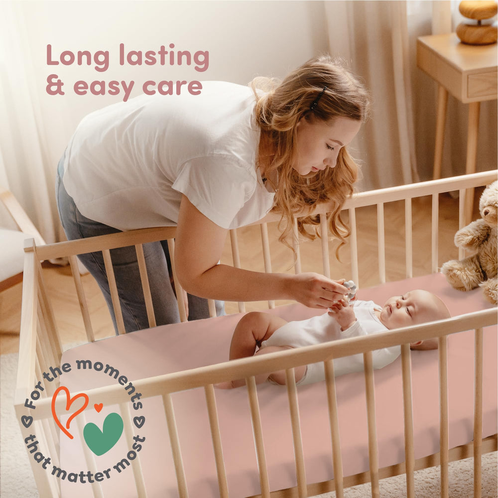 Easy care for busy nurseries with quick sheet changes.