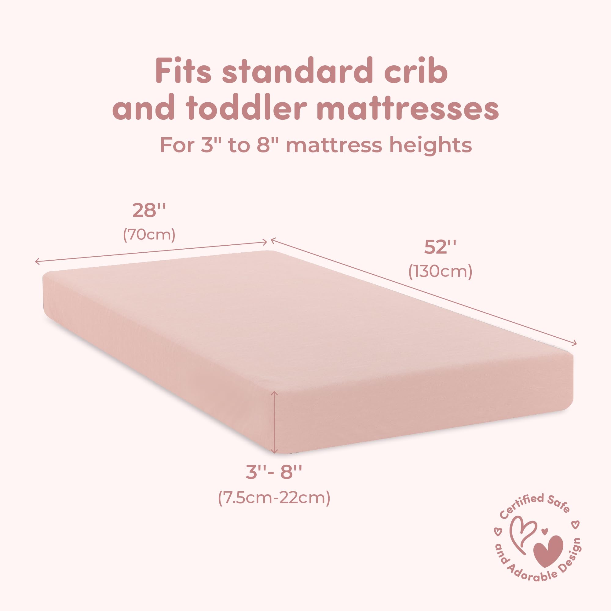 Fitted elastic design keeps Sweety Fox crib sheets securely in place.