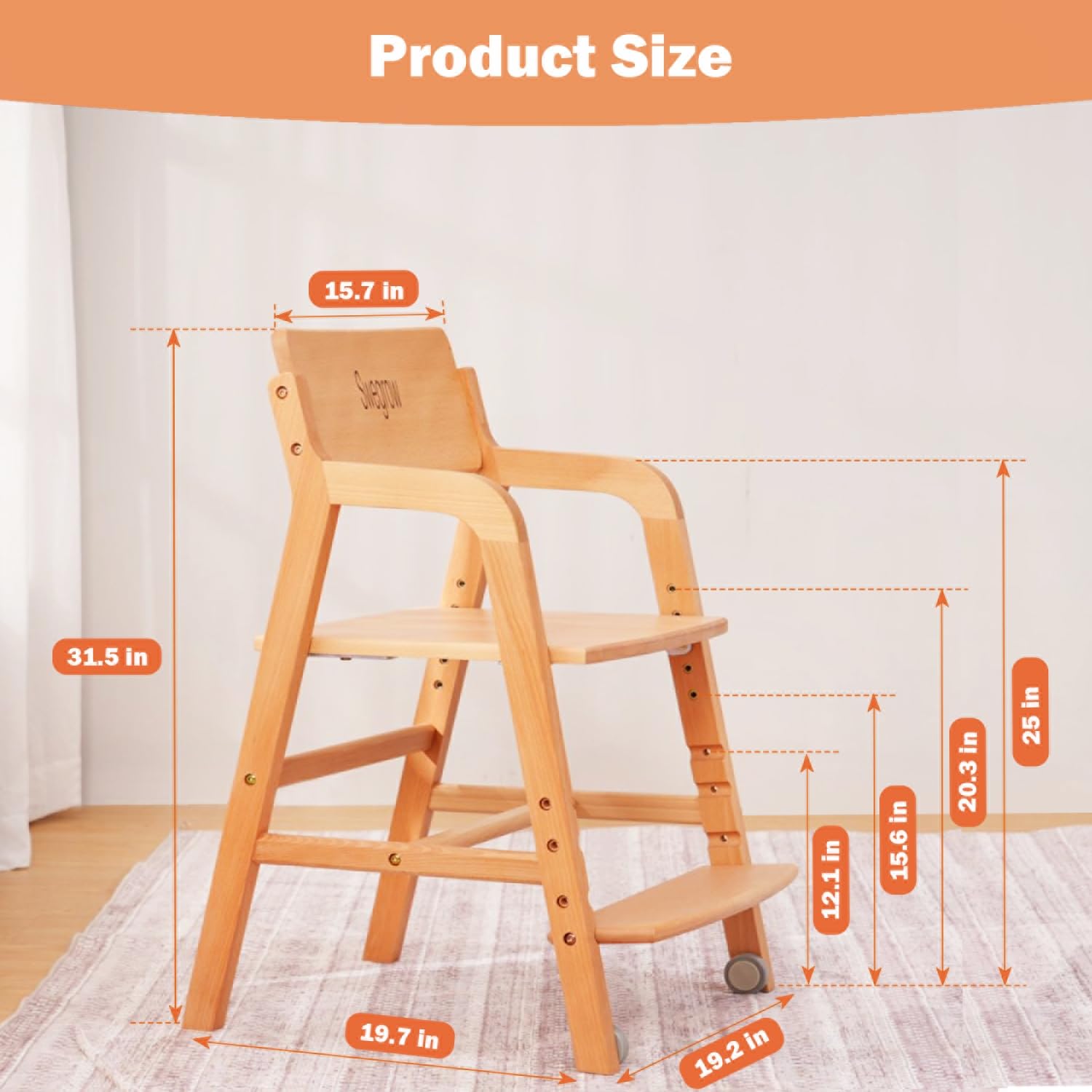 Swegrow Toddler-Teen-Adult modes extend chair usability for families.