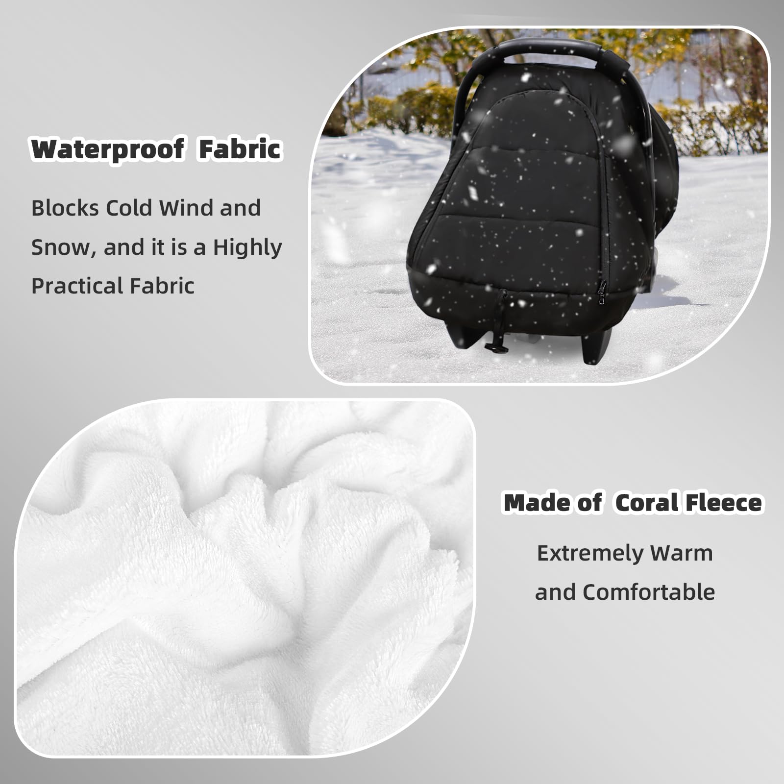 SWESEN baby car seat cover features a zipper design for easy access