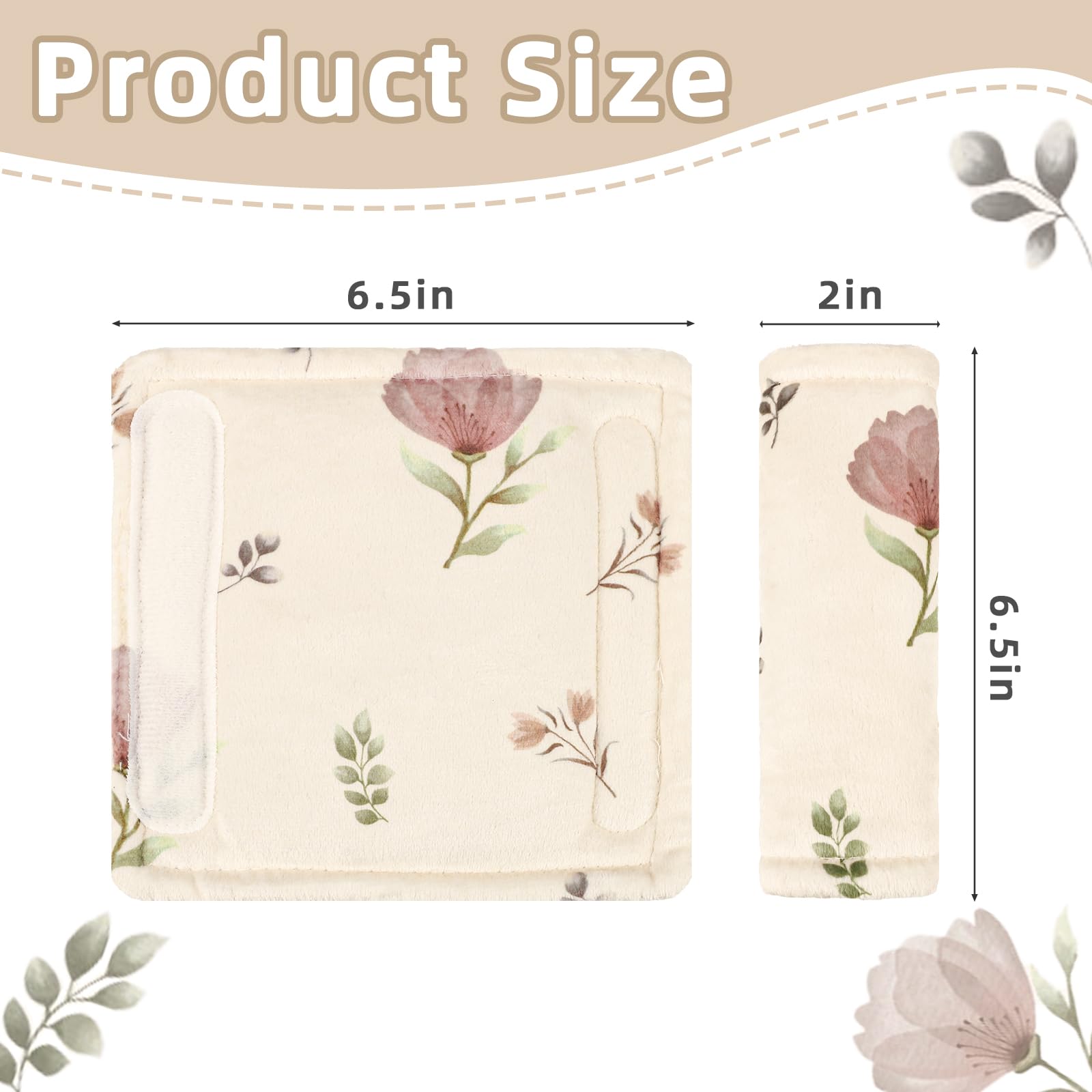 SWESEN dual-sided strap cover with 3D minky and floral pattern for versatility.