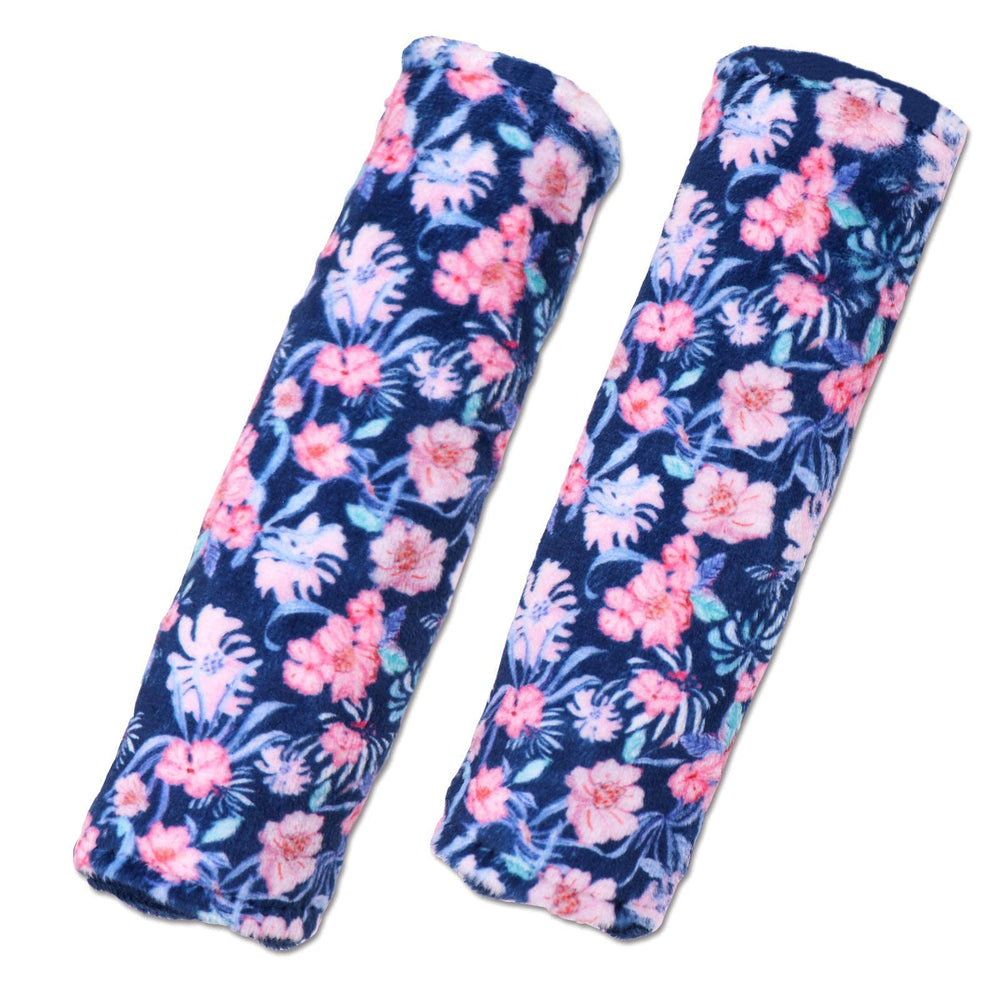 SWESEN floral Minky seatbelt cover with cushioned pad for comfort on car rides