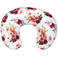 SWESEN burgundy watercolor floral nursing pillow cover for baby girl; stylish nursery decor