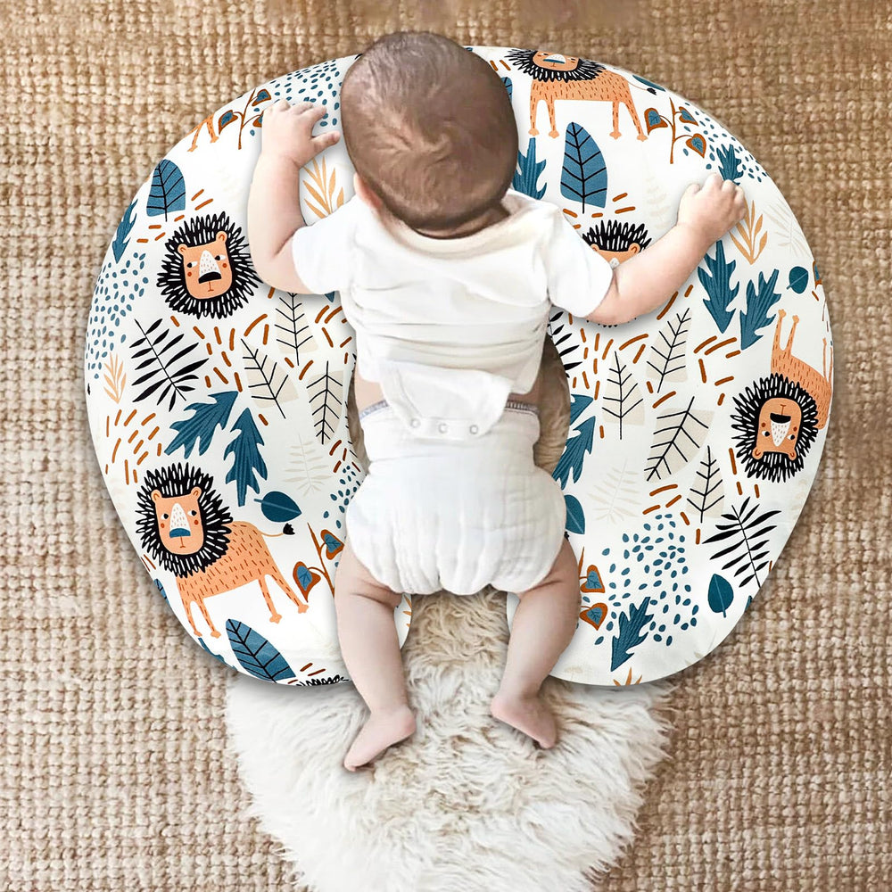 SWESEN lion-carseat cover compatibility visual suggests a coordinated baby gear set.