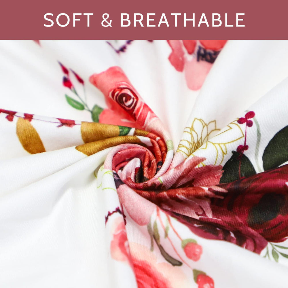 SWESEN floral design brightens the nursery with burgundy watercolor pattern