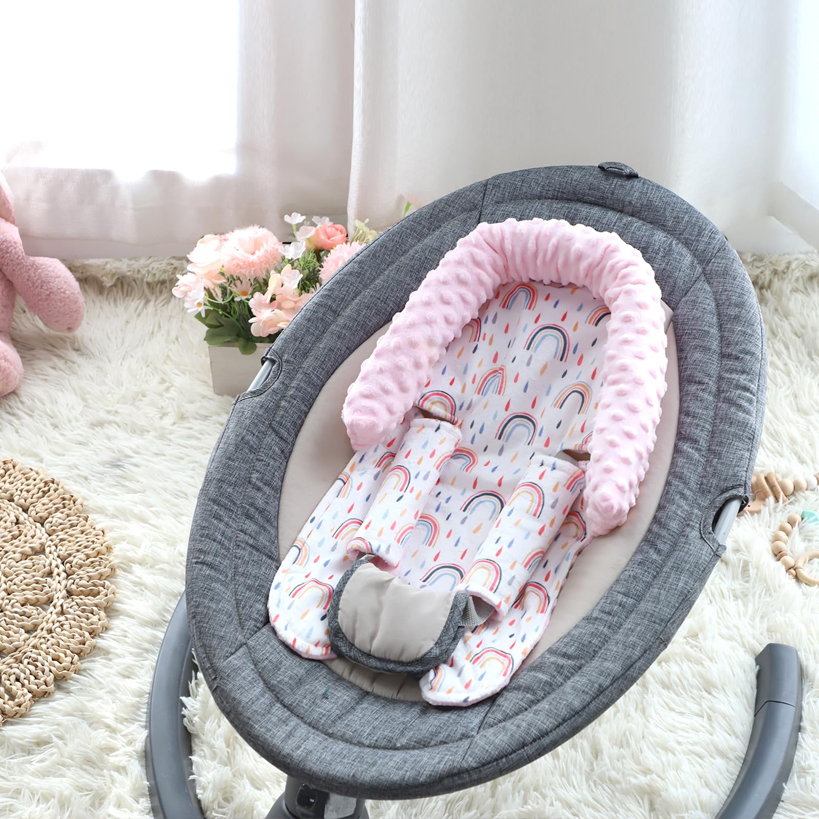 SWESEN floral-themed product pairing complements nursery aesthetics while adding soft comfort.