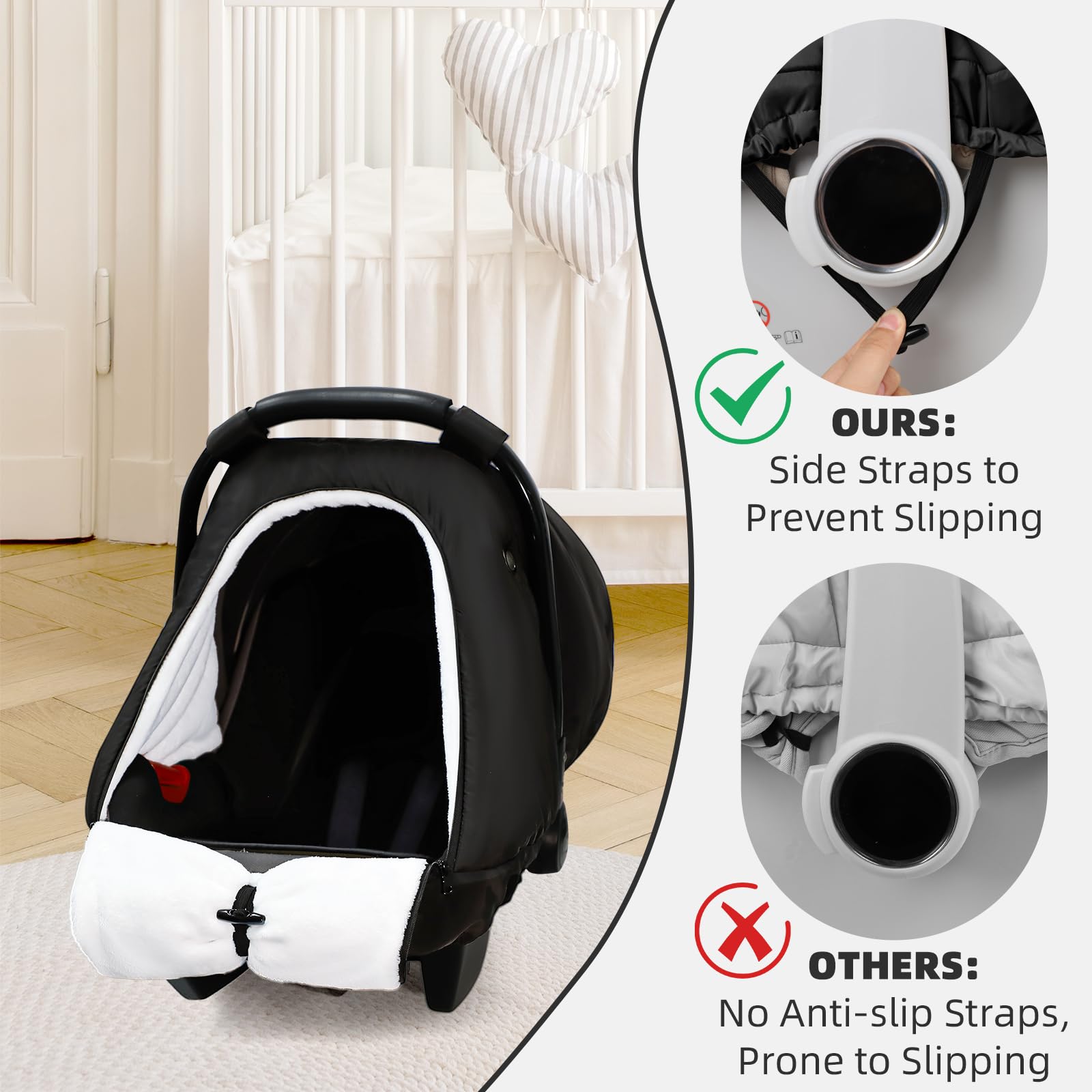SWESEN universal cold weather shield fits most seats and strollers