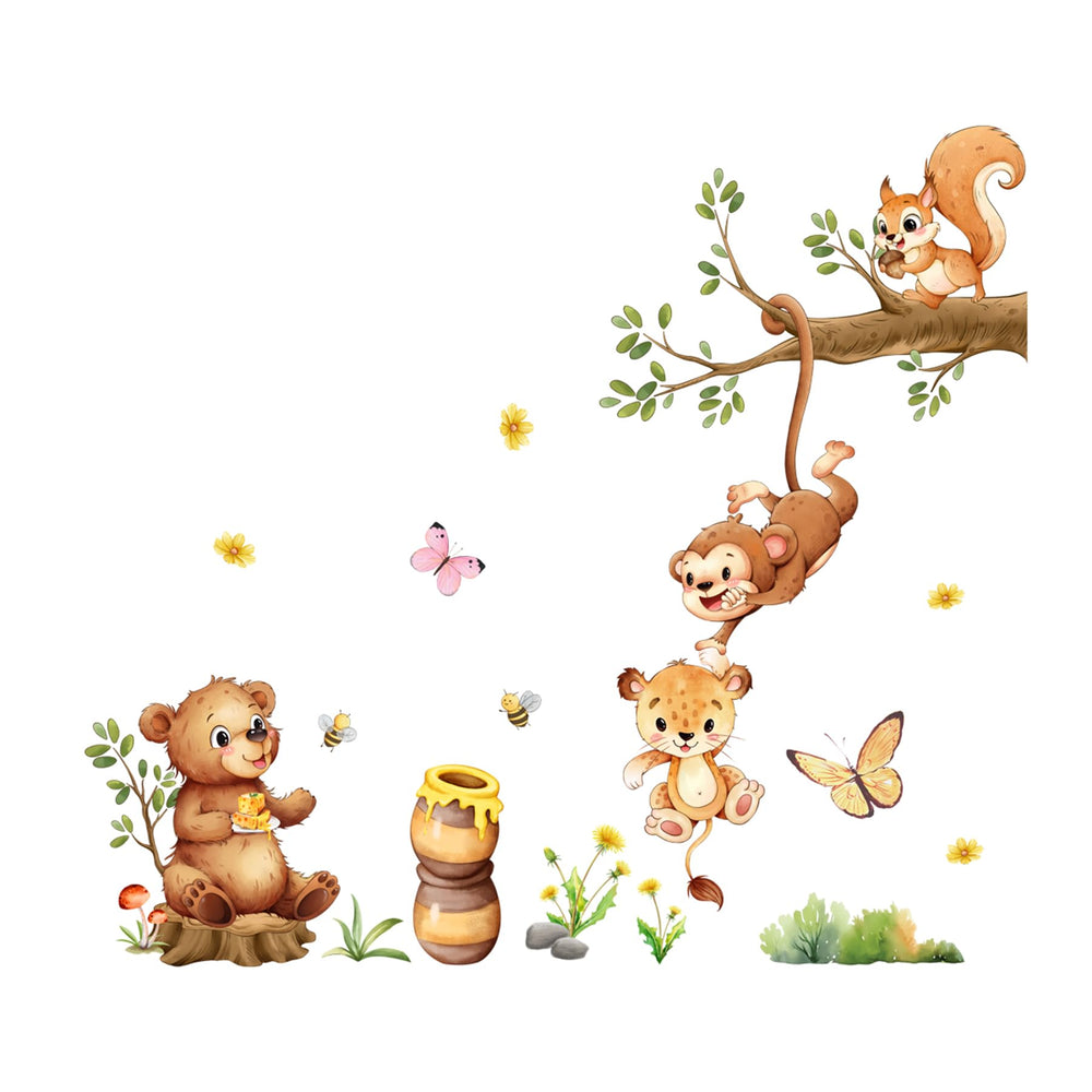 SWORNA 2-sheets animal wall decals kid-friendly room decor idea