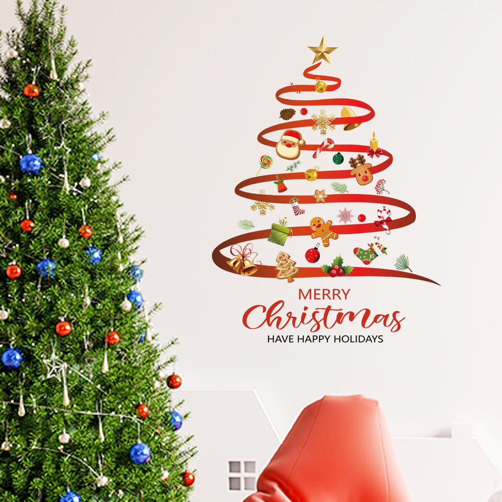 SWORNA candy cane ornaments wall decal brightens windows with holiday cheer.