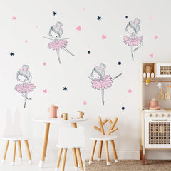 SWORNA pink and black ballerina wall stickers brighten classrooms and nurseries.