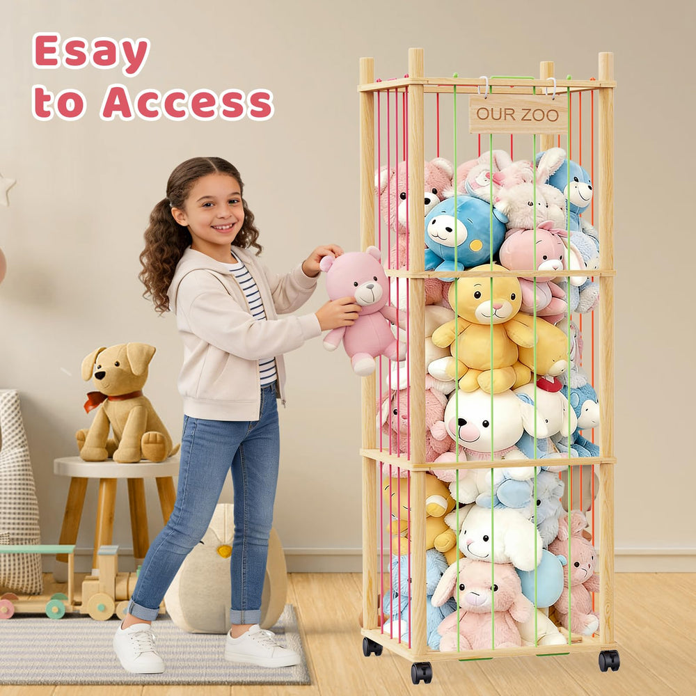 SWRSWR stuffed animal zoo full collection shows organized toys ready for playtime.