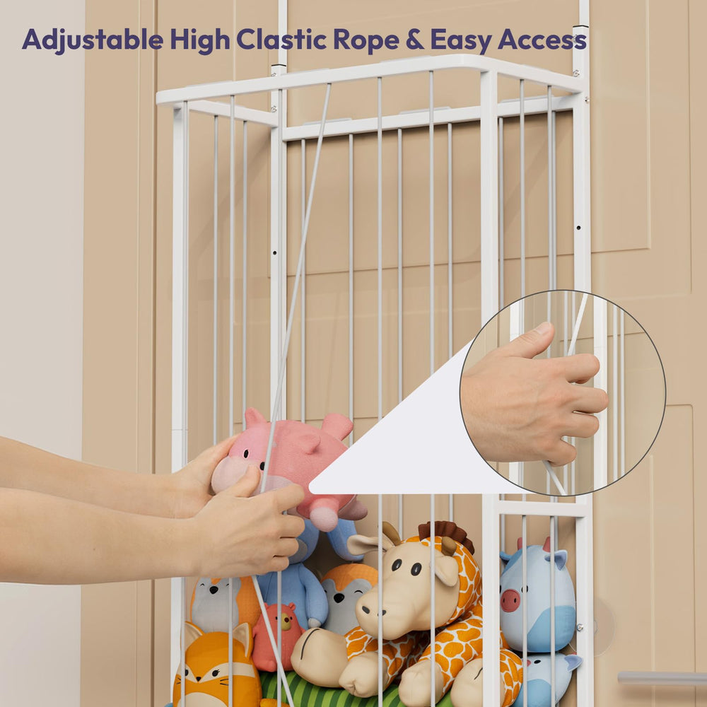 SWTYMIKI corner display showcases decorative organization for plush collections.