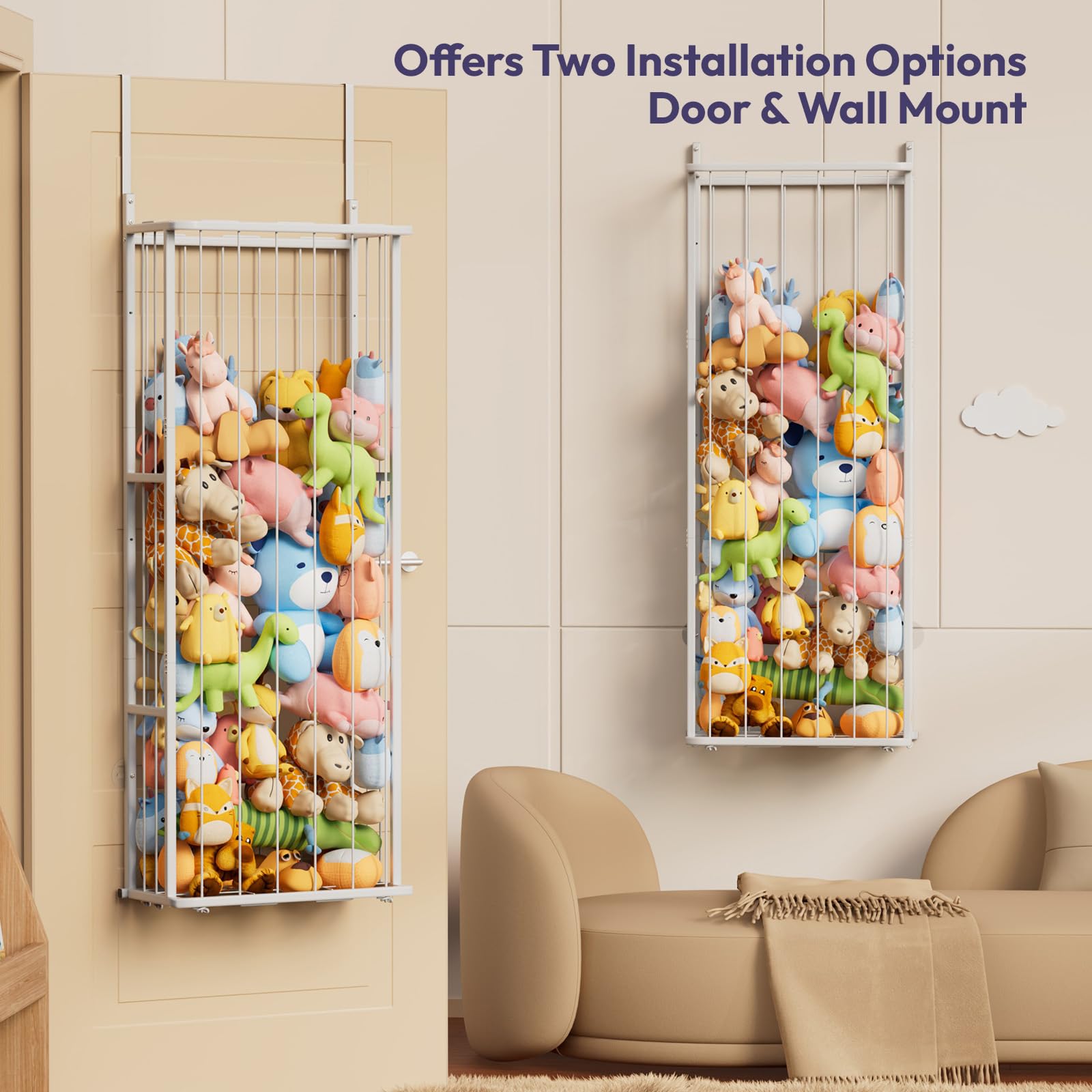 SWTYMIKI over-door installation guide illustrates quick, tool-free setup.
