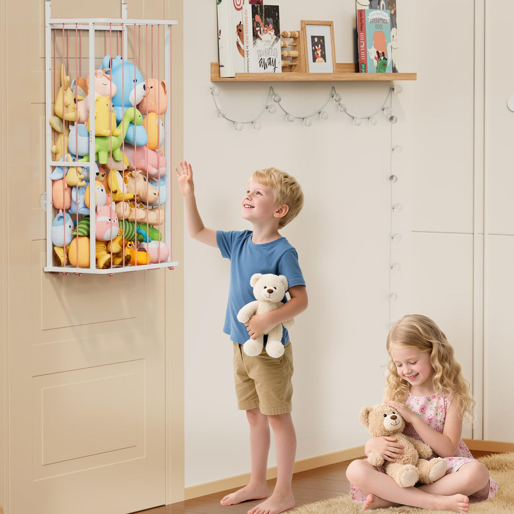 SWTYMIKI corner display for stuffies showcases plush as decor.