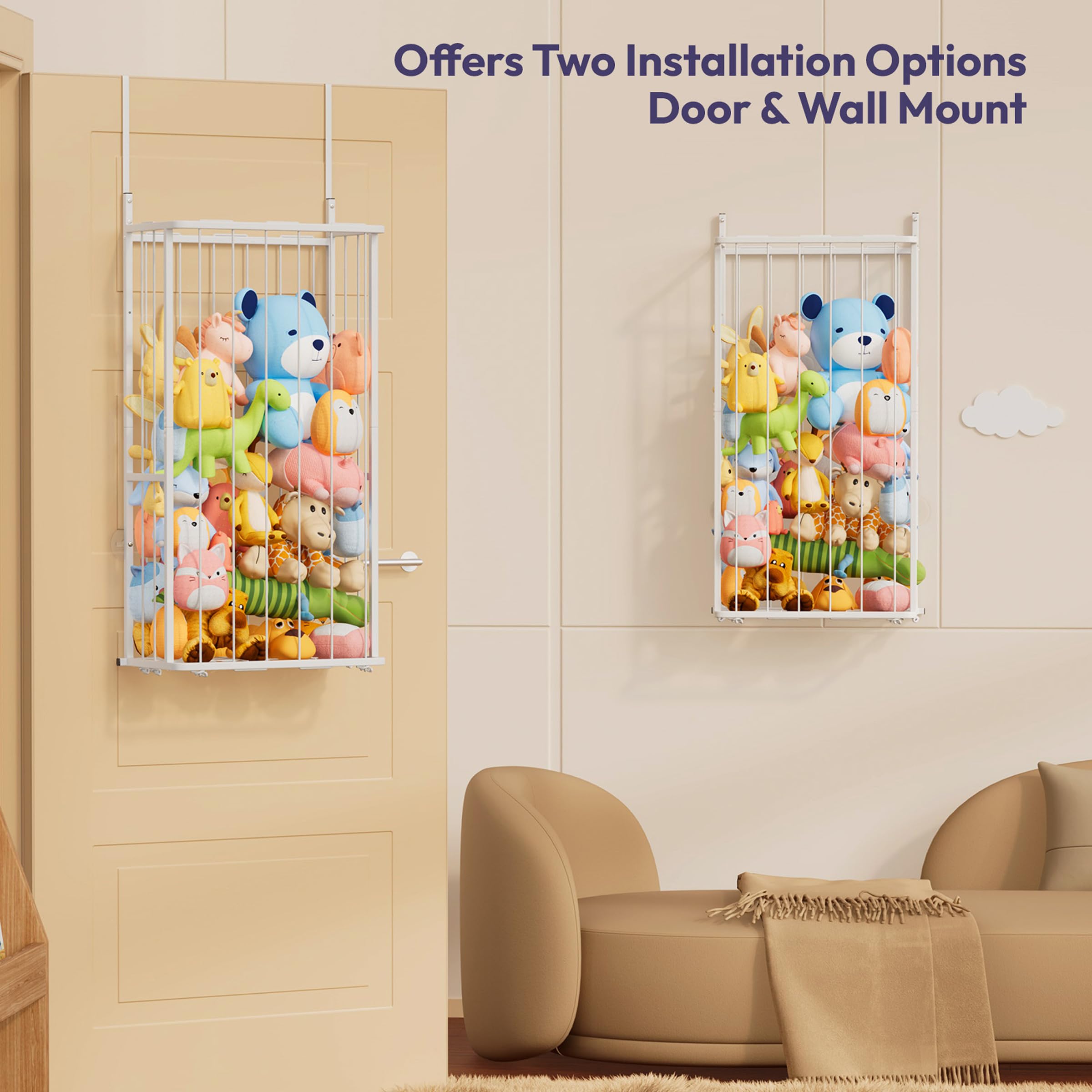 SWTYMIKI durable metal frame and elastic ropes support a full plush collection