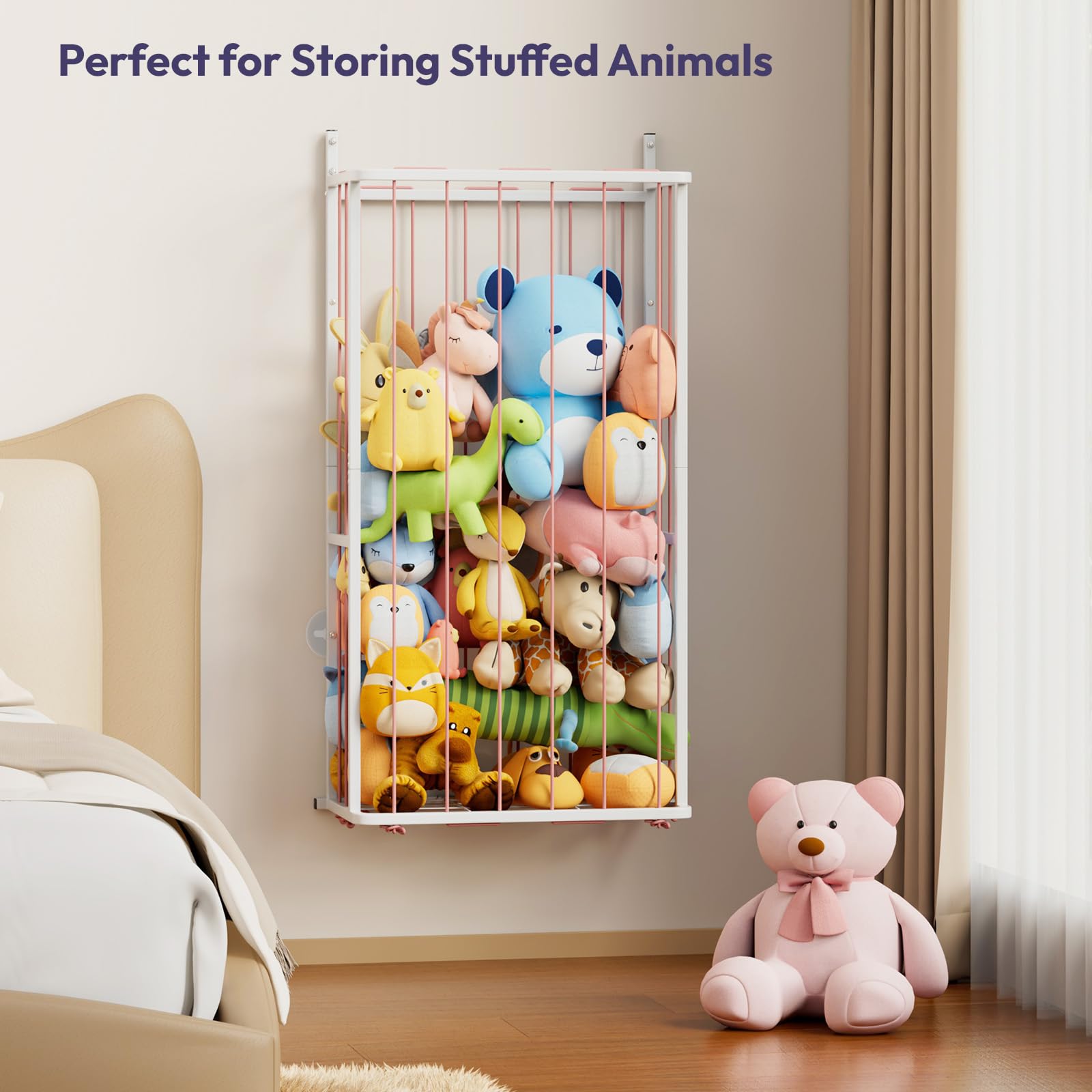 SWTYMIKI elastic crisscross bands enable kid-friendly access to plush toys.