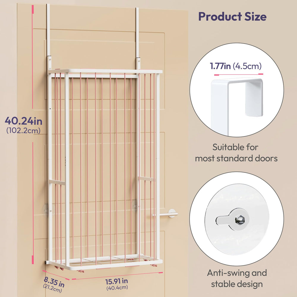 SWTYMIKI pink over-the-door plush organizer rack keeps toys neatly displayed.