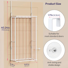 SWTYMIKI pink over-the-door plush organizer rack keeps toys neatly displayed.