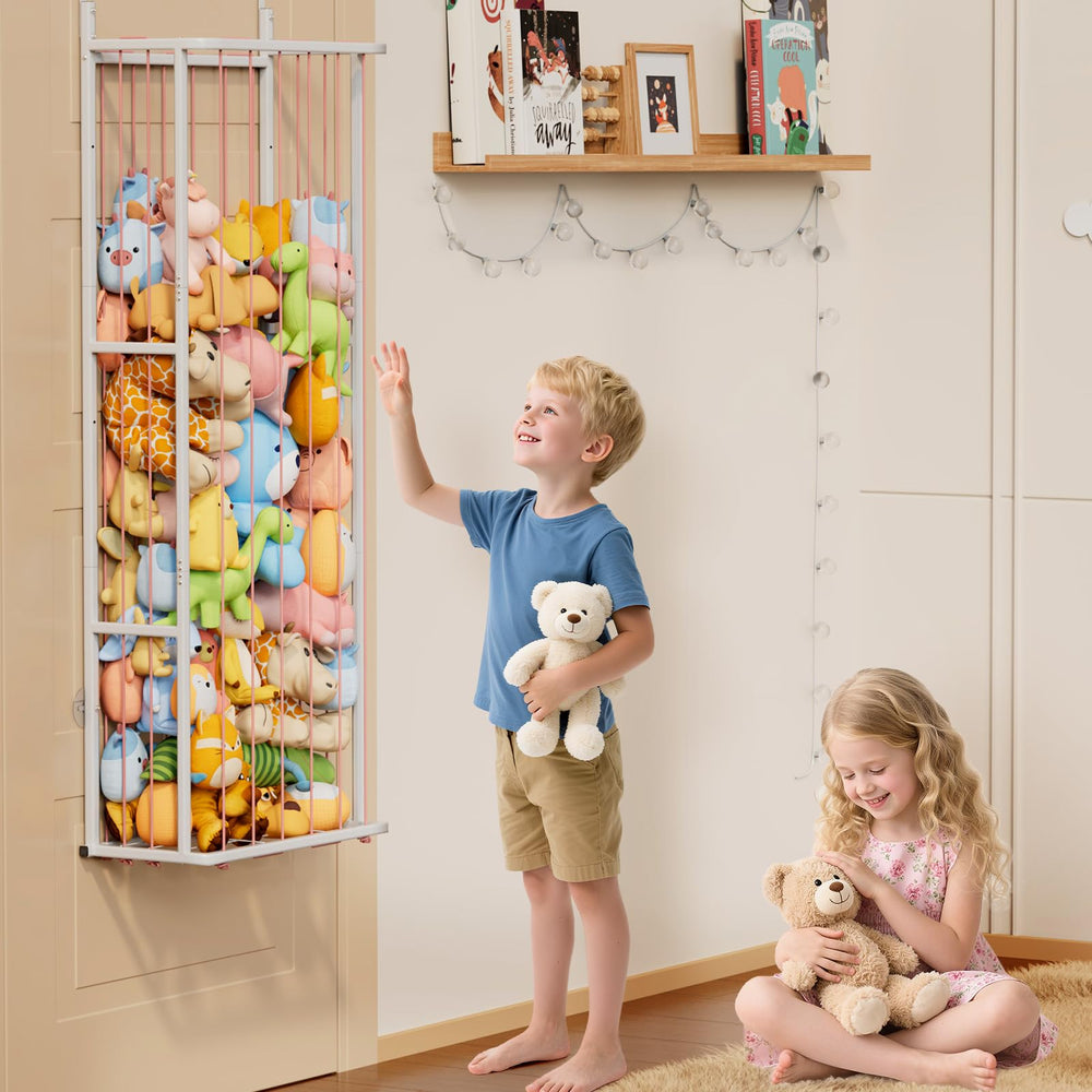 SWTYMIKI plushy organizer rack doubles as storage and decor.