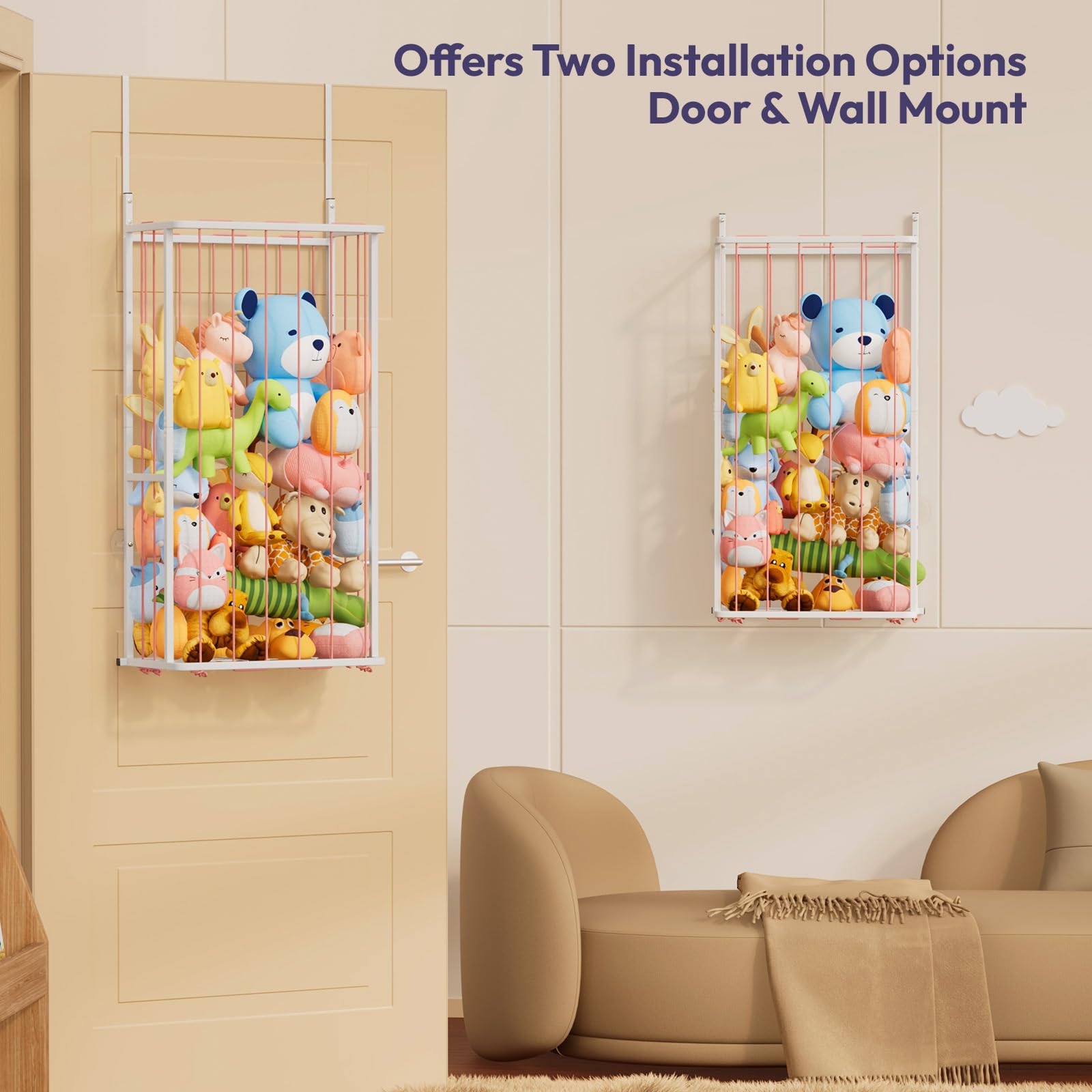 SWTYMIKI versatile plush organizer rack for clutter-free storage.