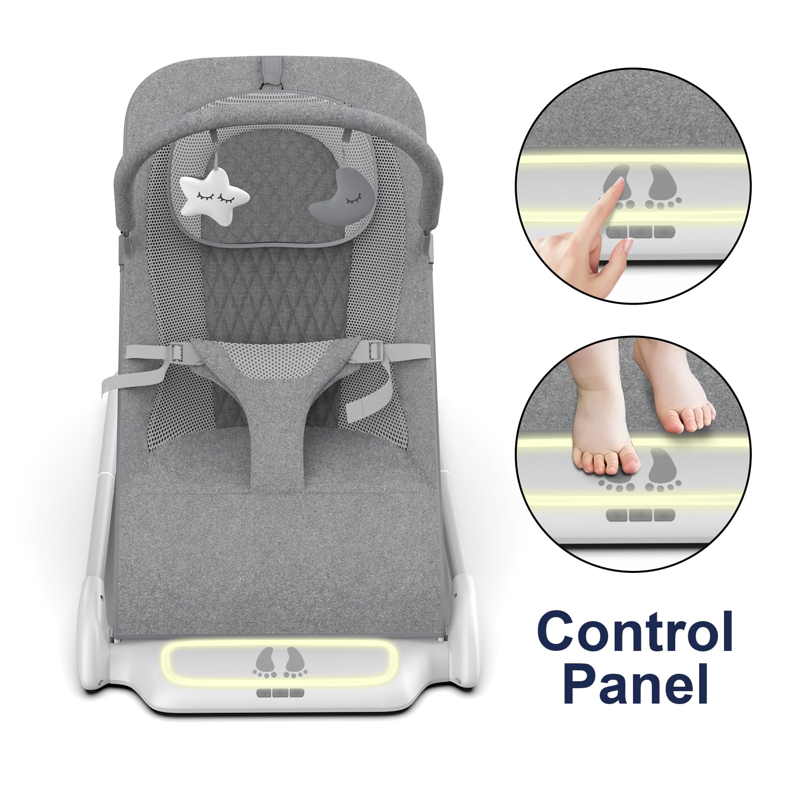 SYCYH Baby Bouncer music option delivers soft lullabies to soothe and entertain
