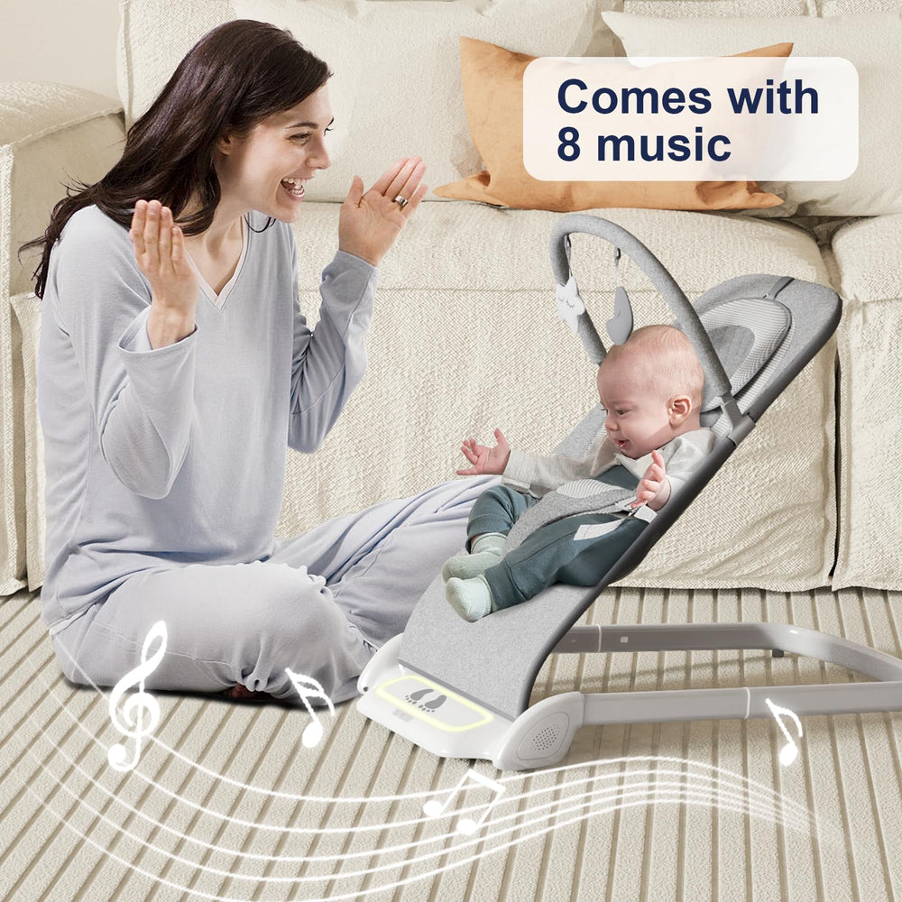 SYCYH bouncer includes secure harness and non-slip feet for stable use