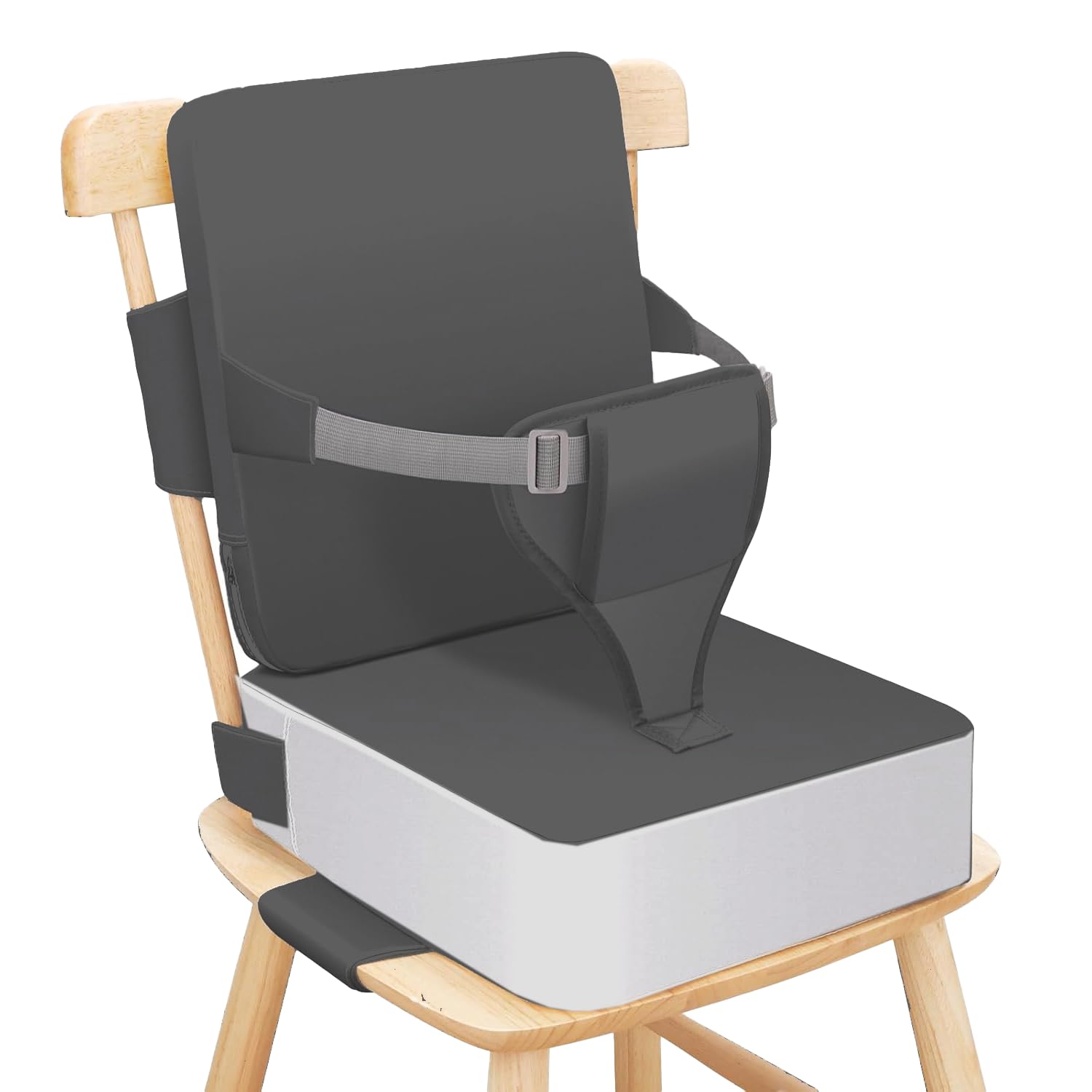 Sylynvia booster seat on chair with backrest for stable, comfortable meals