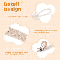 Symbolife braided-pattern pacifier holder adds stylish touch to baby outfits.
