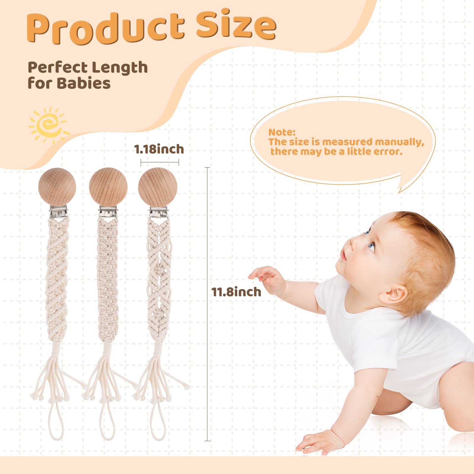 Symbolife pacifier clip easy attachment to clothes, bags, or strollers.