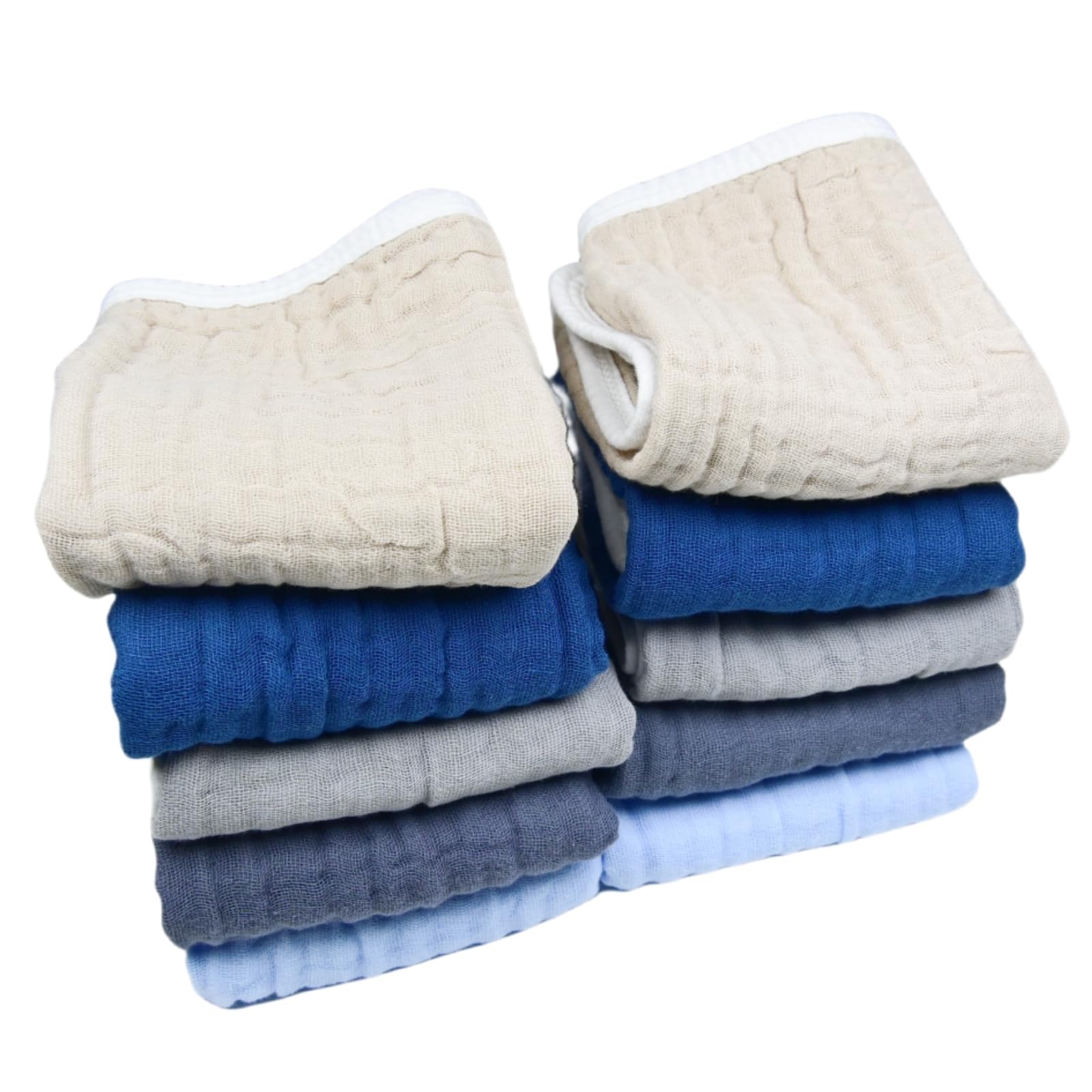 Synrroe burp cloths measure 20 by 10 inches for generous coverage.
