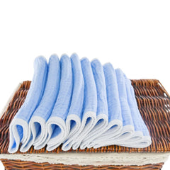 Synrroe burp cloths cotton muslin closeup with durable edge stitching