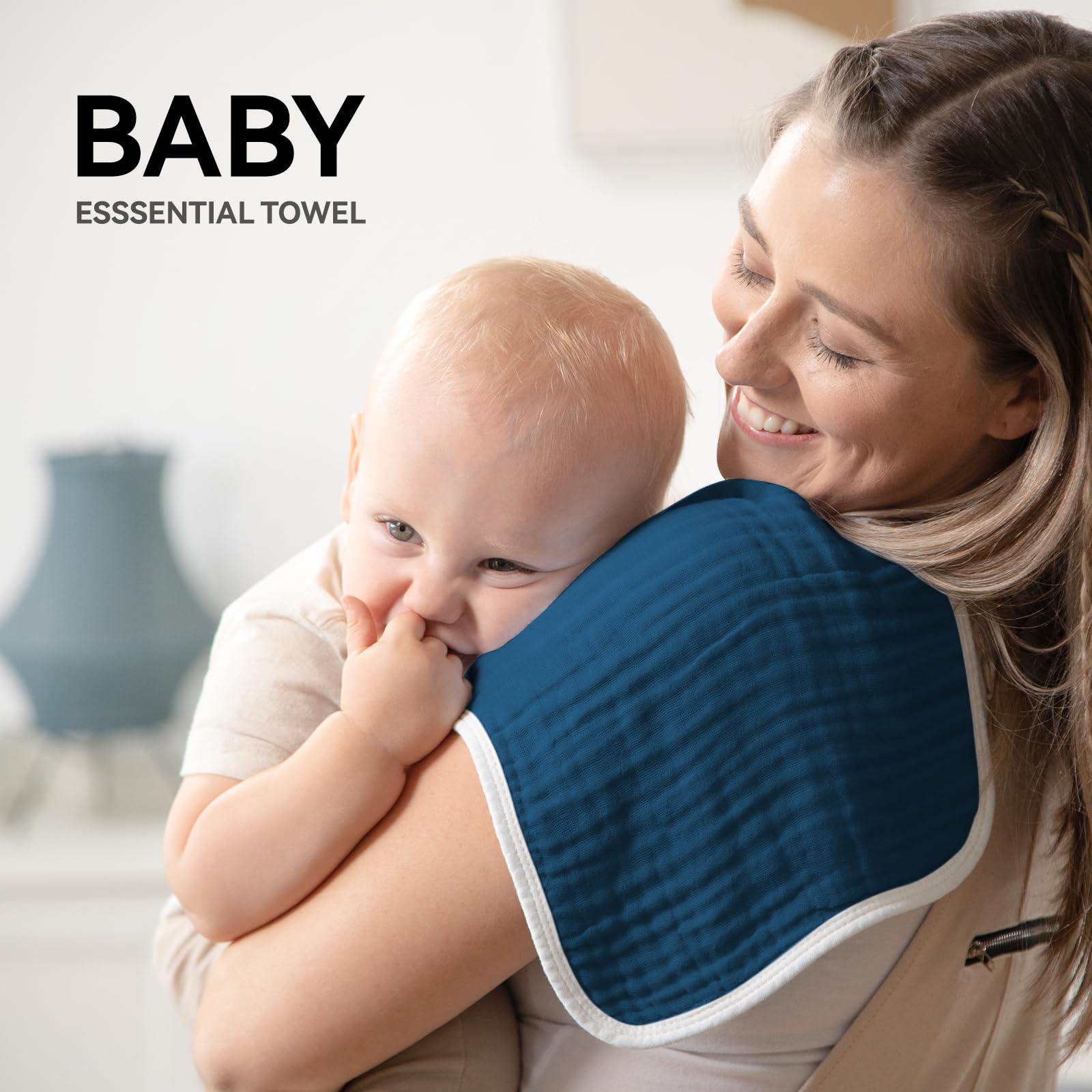 Synrroe burp cloths large blue set with edge-lock stitching emphasizes durability
