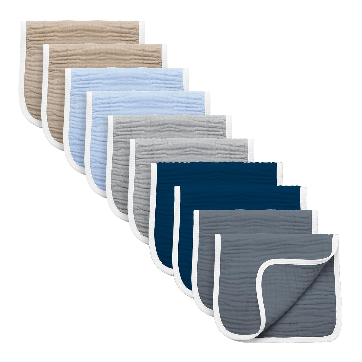 Synrroe burp cloths large six-layer absorbent for quick mess cleanup.