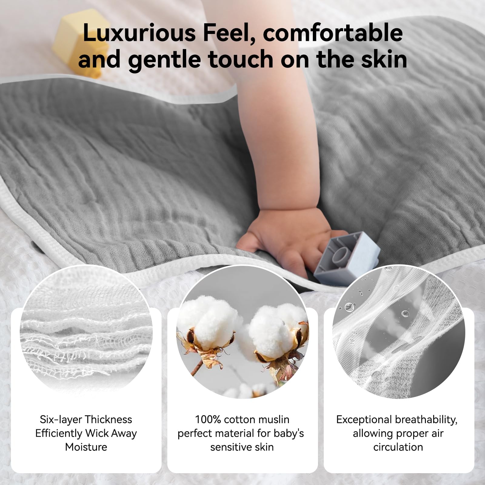 Synrroe burp cloths multi-use for bibs, feeding, bathing, and cleanup