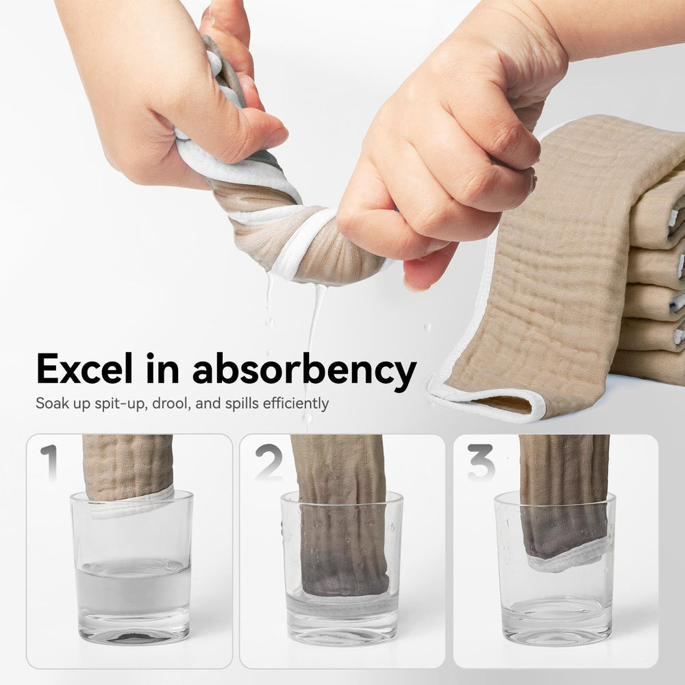 Synrroe 100% cotton muslin, breathable and soft against baby skin.
