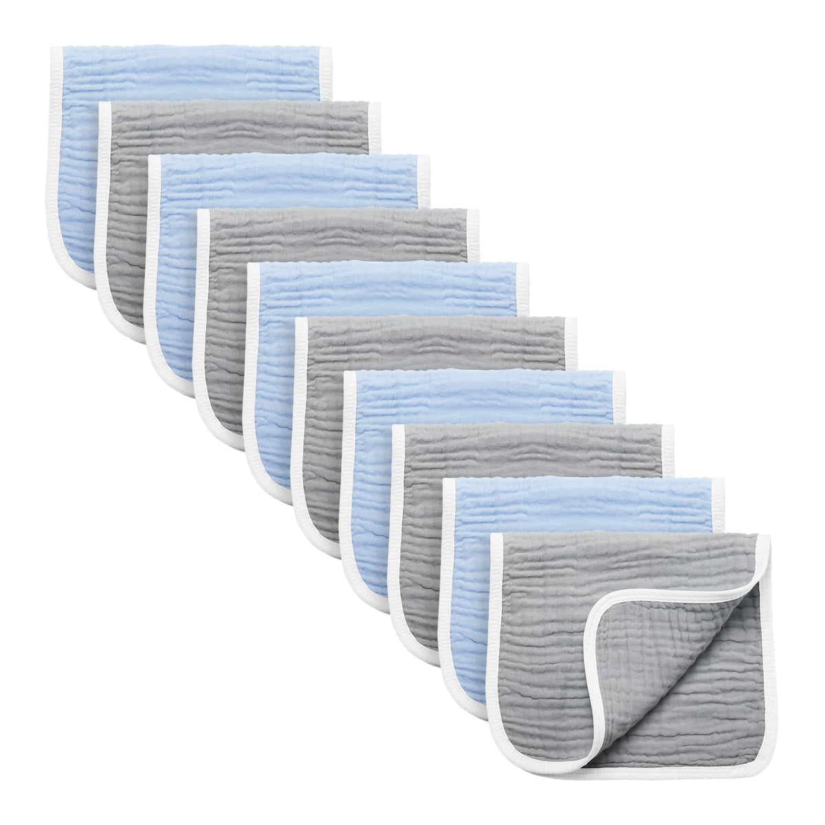 Synrroe burp cloths pack large 10-count, soft and absorbent for daily use.