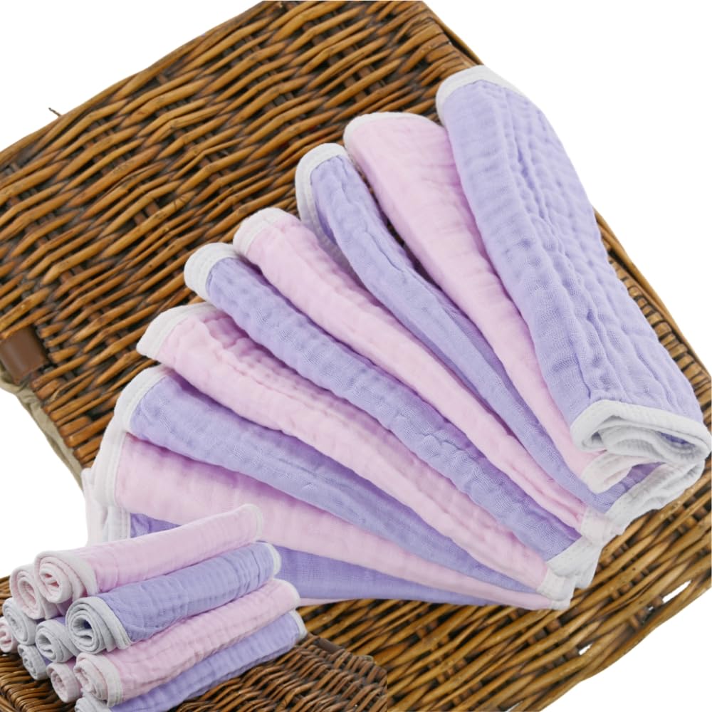 Synrroe six-layer muslin burp cloth for quick absorption and dryness.