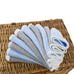Six-layer muslin fabric in Synrroe burp cloths for quick liquid absorption.