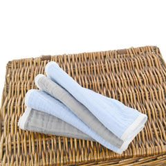 Synrroe burp cloths six-layer close-up highlighting durable edge-locked stitching