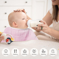 Synrroe soft cotton muslin texture feels gentle on baby skin.