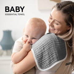 Edge-locked stitching on Synrroe burp cloths reinforces durability.