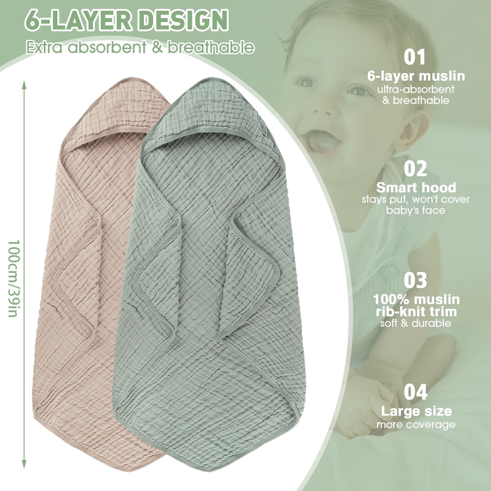 Synrroe hooded towel close-up—shape-retaining after washing for daily use.