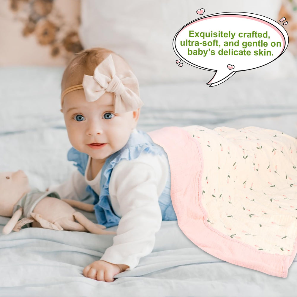 Synrroe muslin baby blanket easy care and durable for daily use