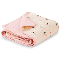 Synrroe muslin baby blanket pink side offers gentle warmth for nap time and cribs