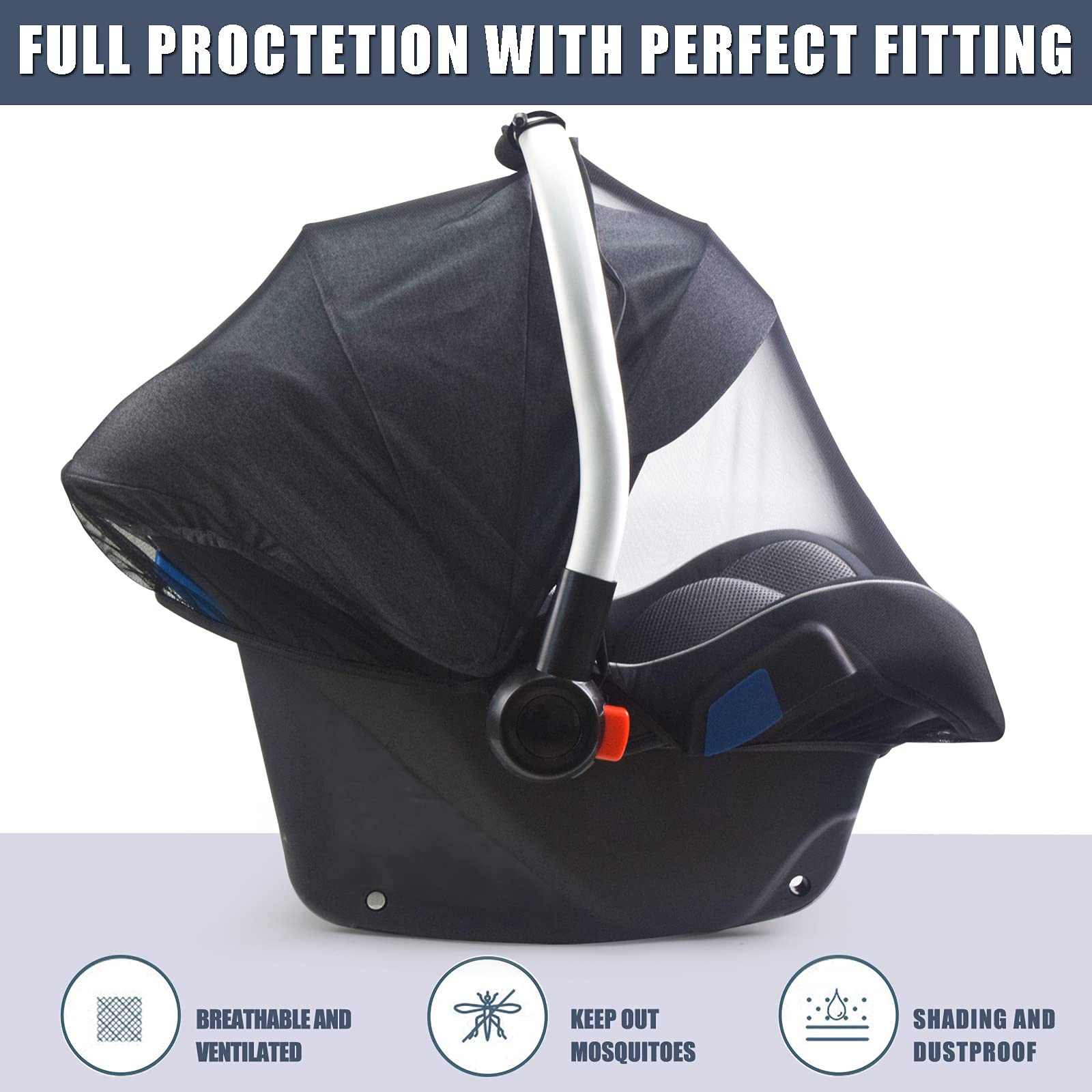 Sysmie net draped over a bassinet creates a safe, breathable sleep environment