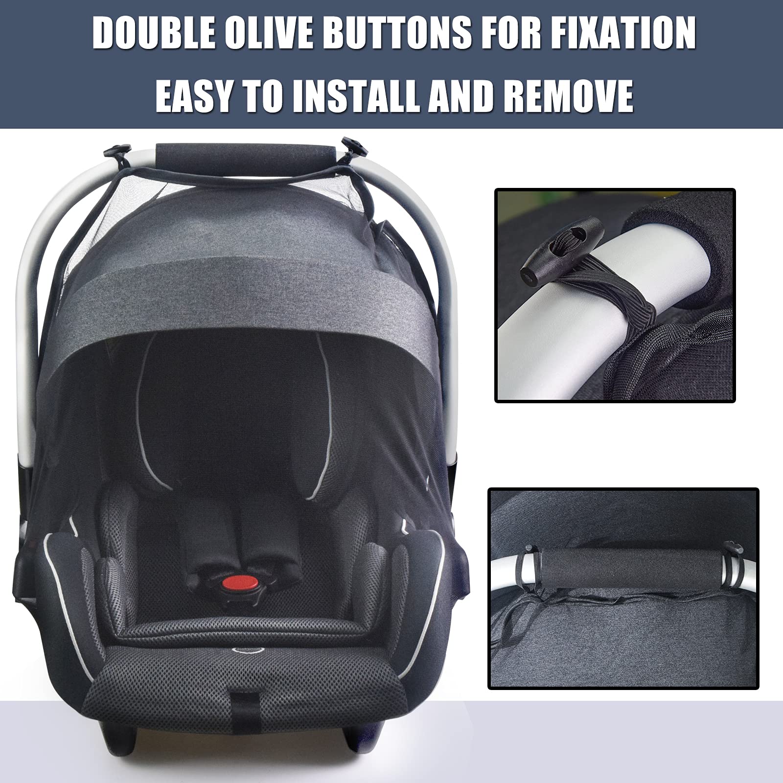 Sysmie mosquito net on a stroller keeps baby cool while shielding from mosquitoes
