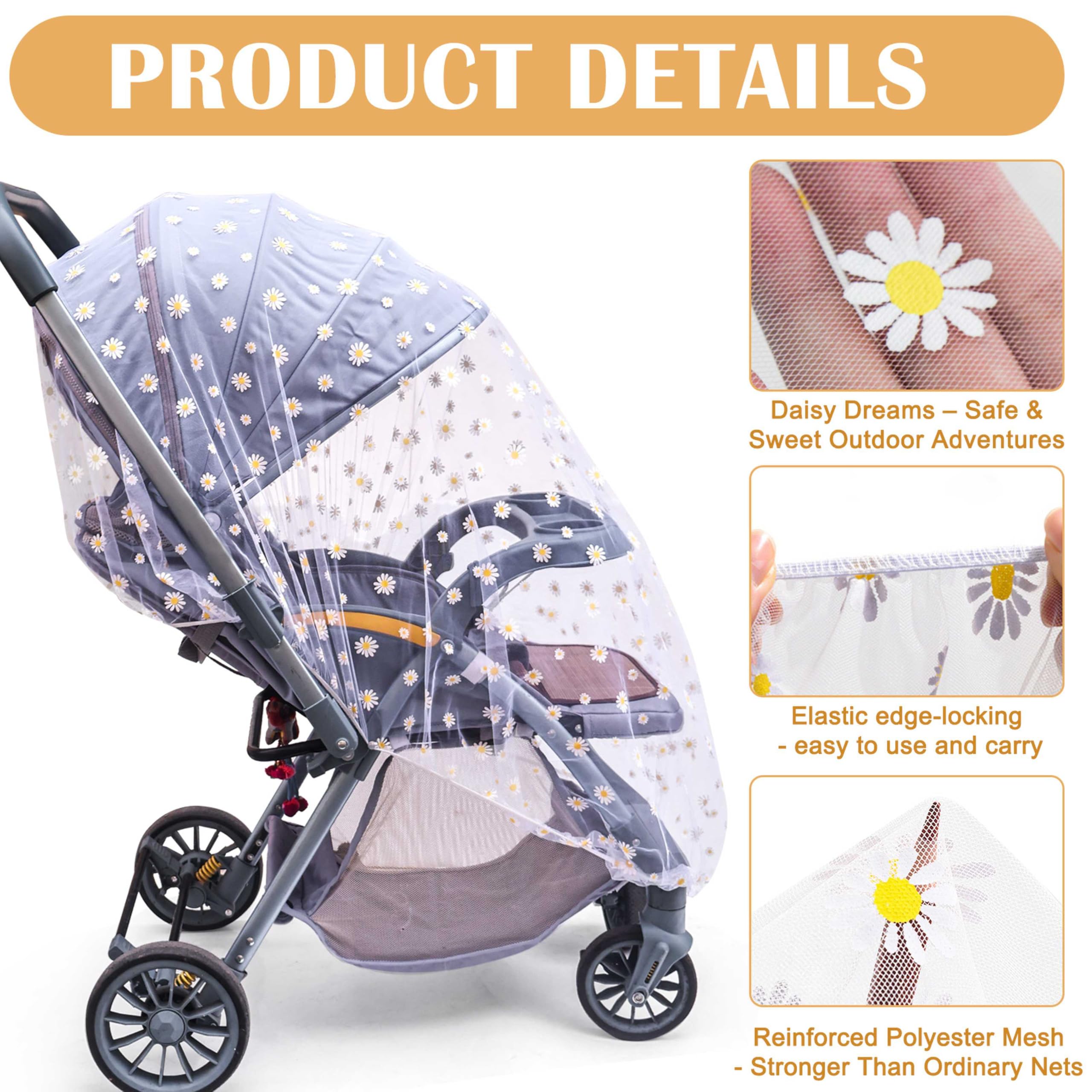 Sysmie odorless polyester net preserves breathability for baby comfort.