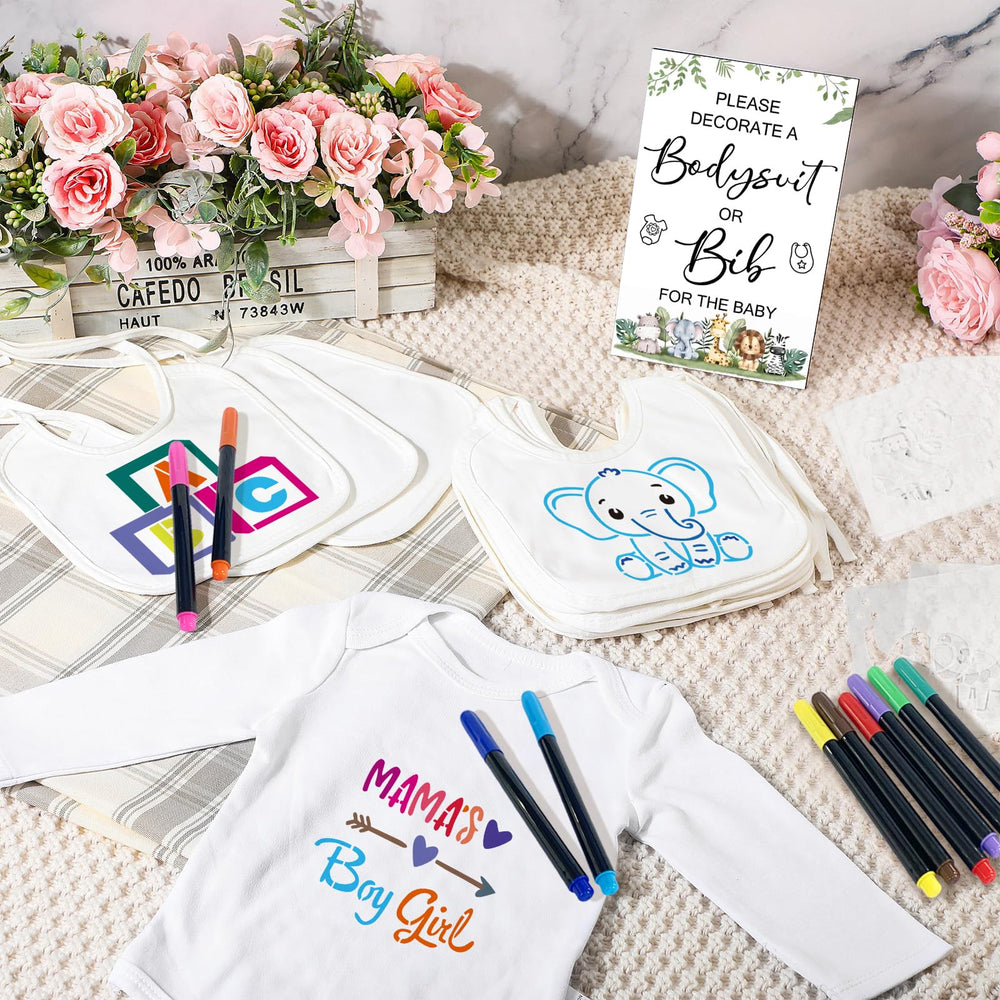 SytuHete 16 white bibs ready for personalization and decorating